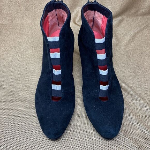 Pas De Rouge Suede Leather Booties Made in Italy - Picture 2 of 9